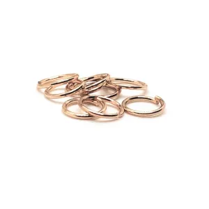 100, 500 or 1,000 Pieces: 8 mm Light Rose Gold Open Jump Rings, 20g