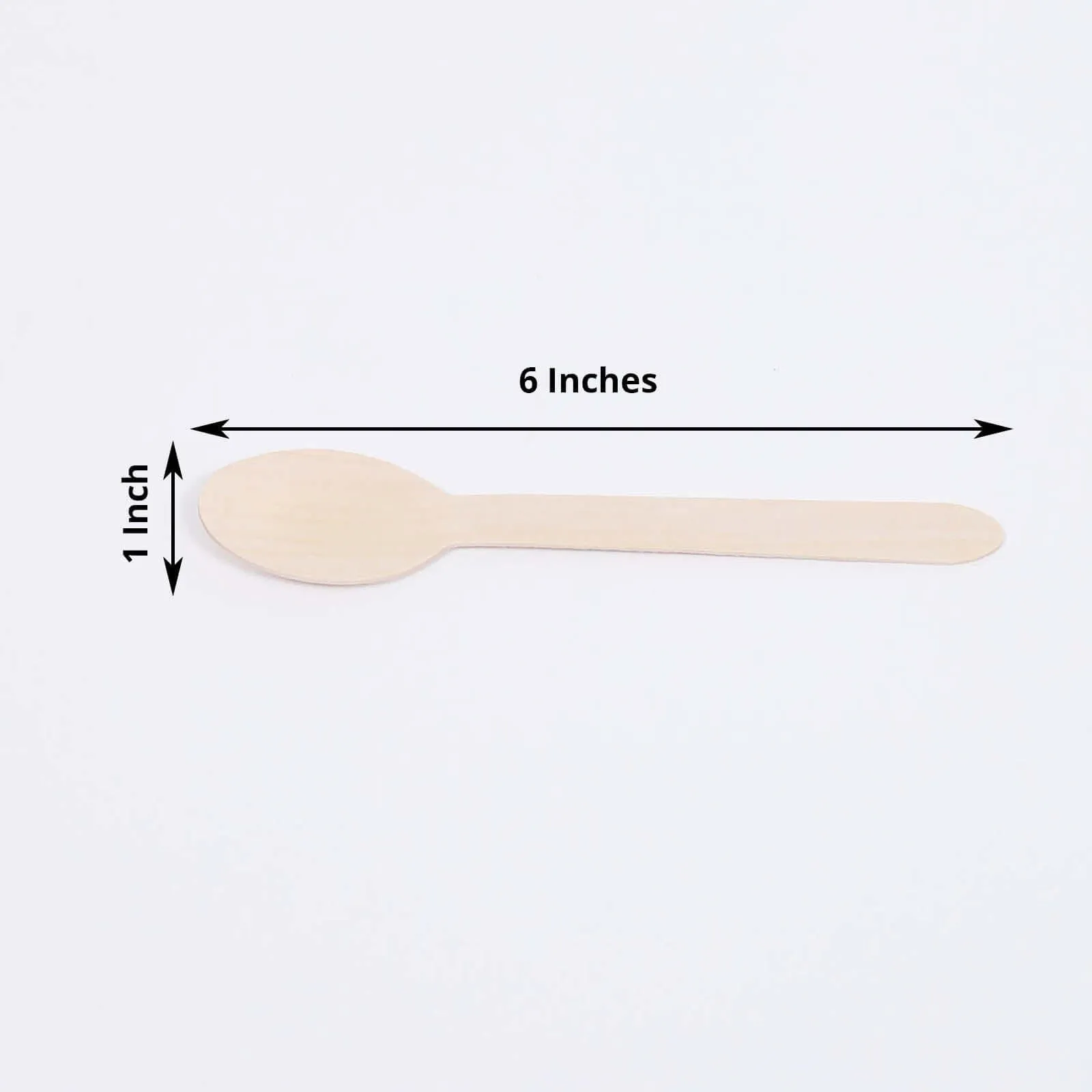 100 Pack 6" Eco Friendly Birchwood Disposable Picnic Spoons, Cutlery