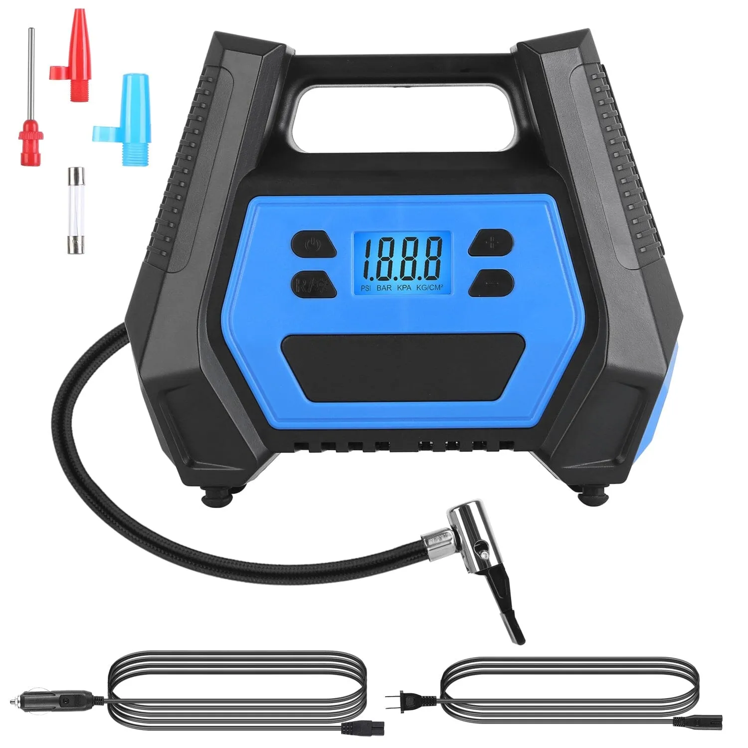 120W Max Power Portable Tire Pump with Digital Display LED Light