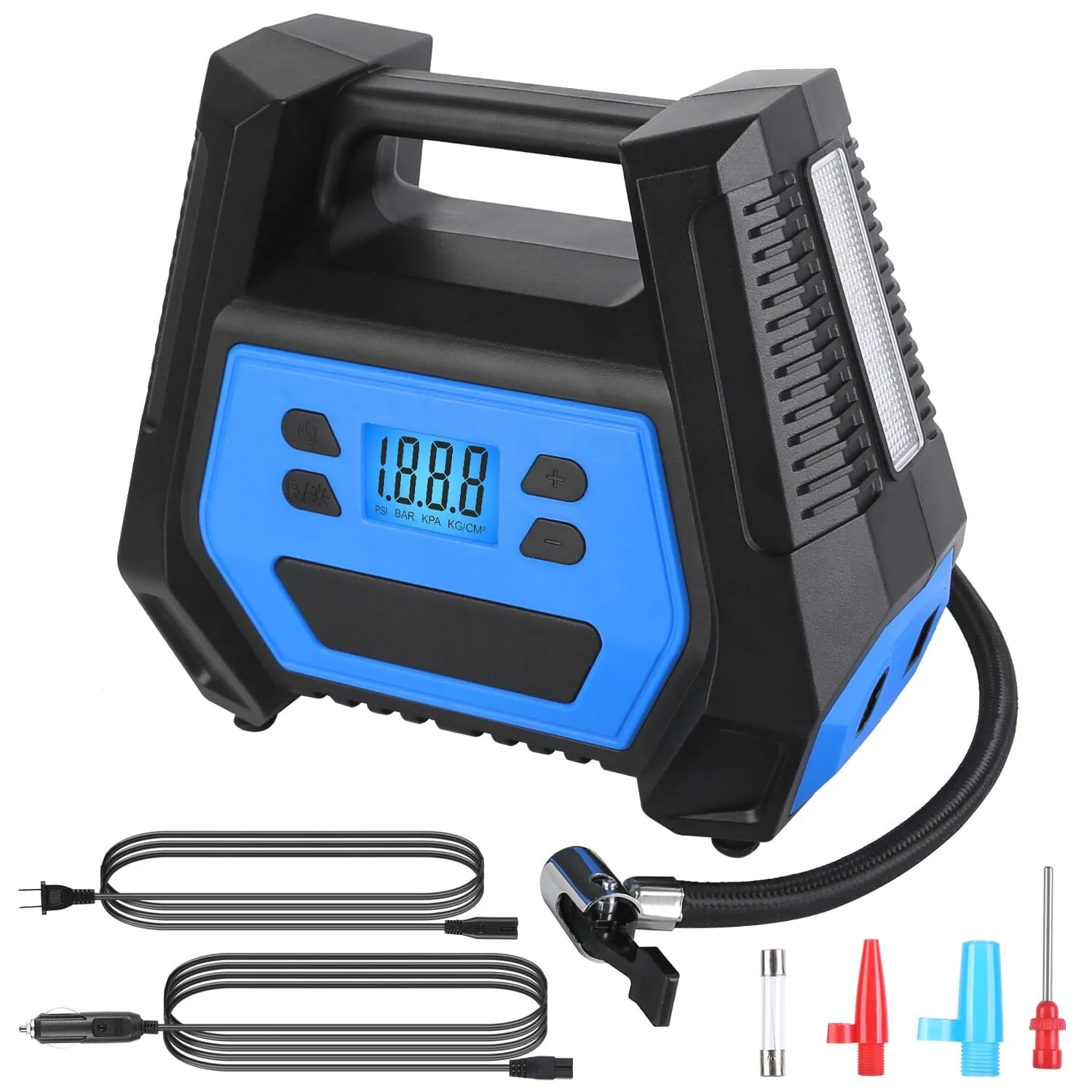 120W Max Power Portable Tire Pump with Digital Display LED Light