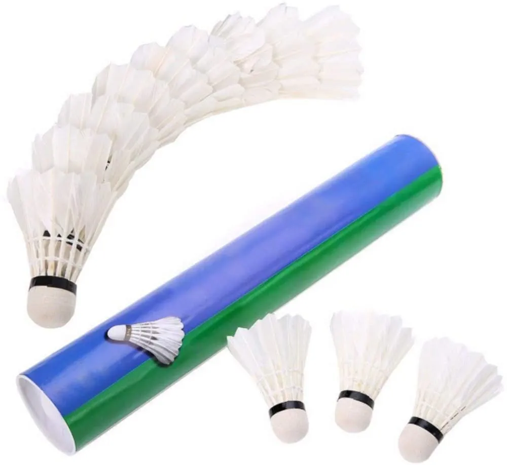 12pcs Extremely Durable Badminton Shuttlecocks Hot Sale Goose Feather Outdoor Sports Nylon Shuttlecocks Badminton Birdies Balls