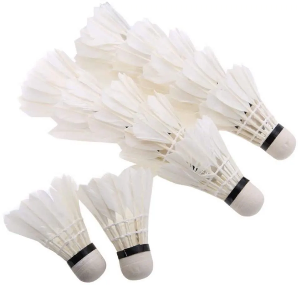 12pcs Extremely Durable Badminton Shuttlecocks Hot Sale Goose Feather Outdoor Sports Nylon Shuttlecocks Badminton Birdies Balls