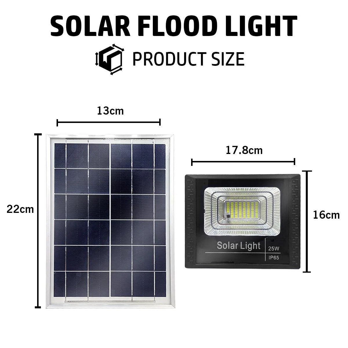 25 Watt Solar Flood Light (White)