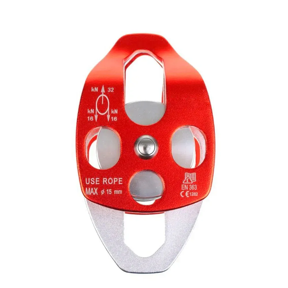 2PC 32KN Swing Climbing Double Pulley for Caving Rock Climbing Rappelling