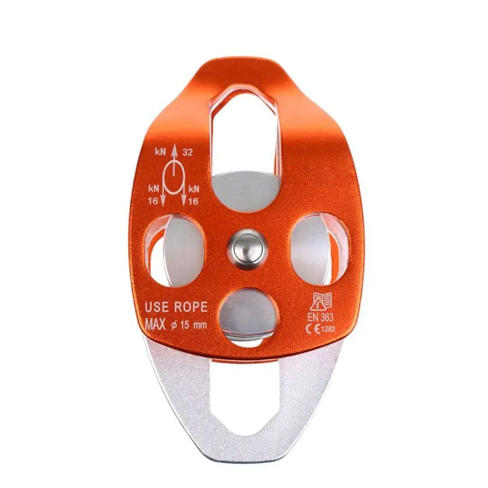 2PC 32KN Swing Climbing Double Pulley for Caving Rock Climbing Rappelling