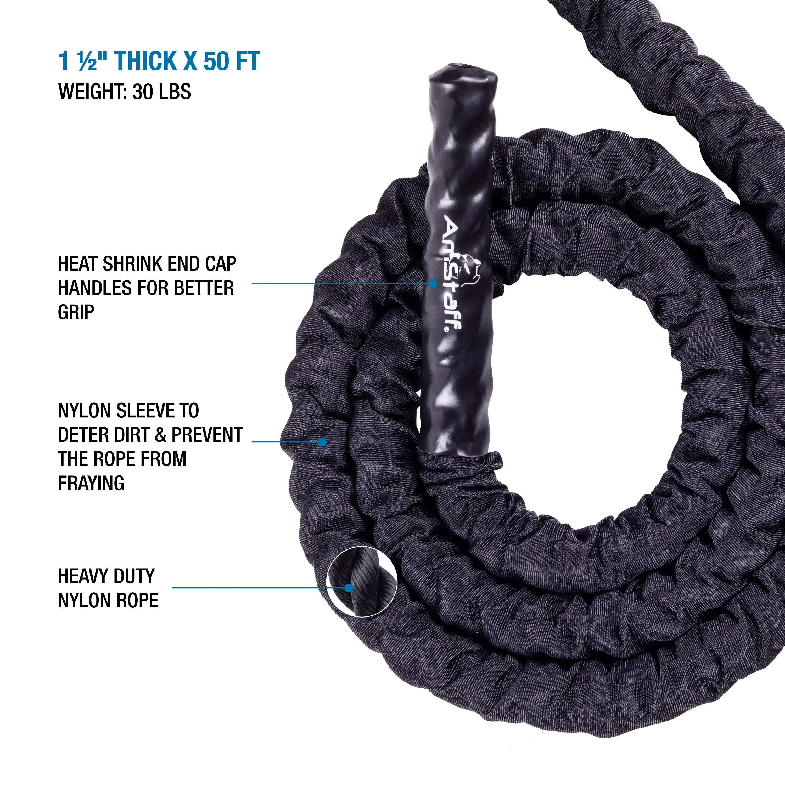 50' Undulation Rope - Battle Rope with Sleeve