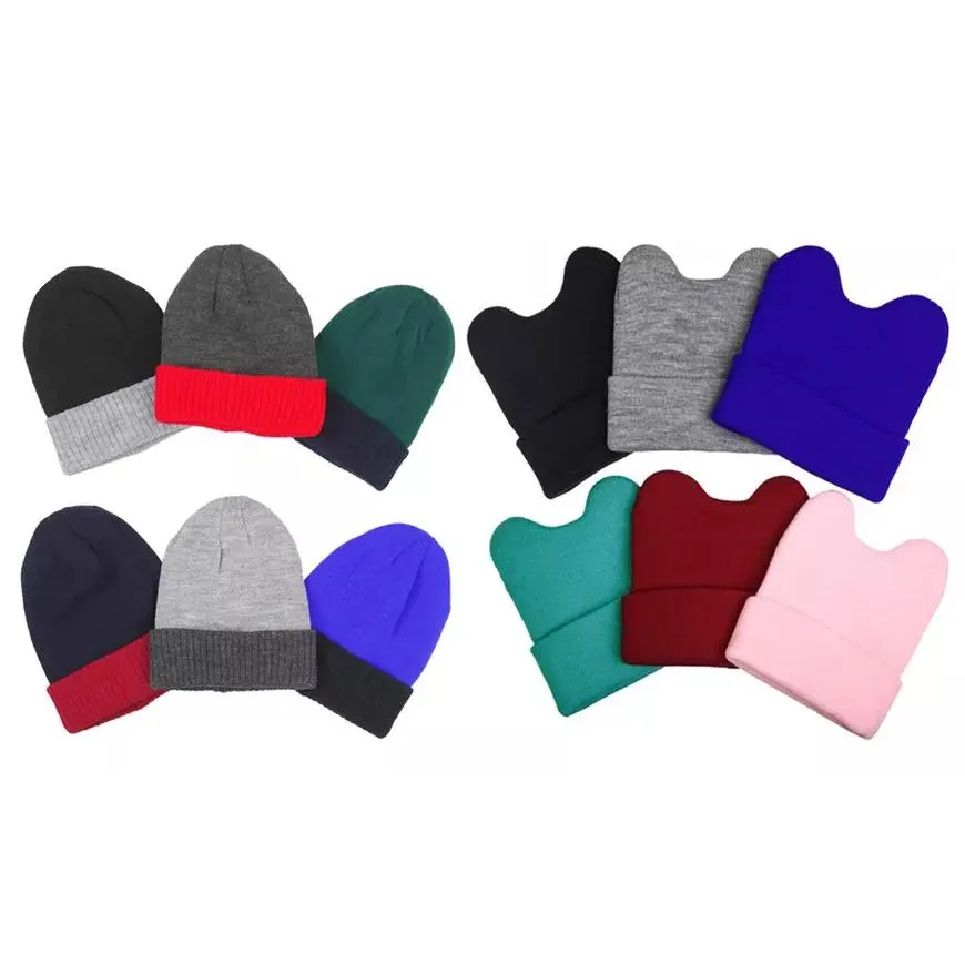 6-Pack: Kids' Warm and Cute Acrylic Winter Beanies