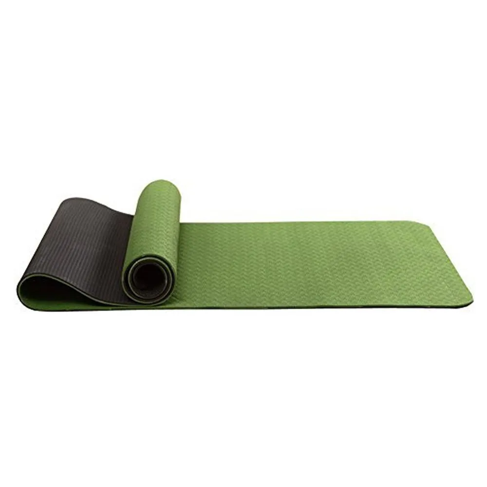 6mm Yoga Mat Non Slip TPE Exercise Mat - Dark Green