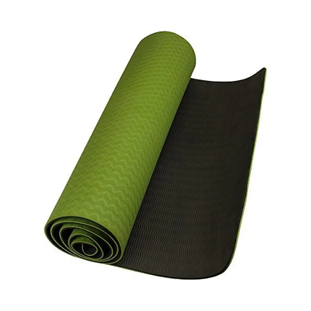 6mm Yoga Mat Non Slip TPE Exercise Mat - Dark Green