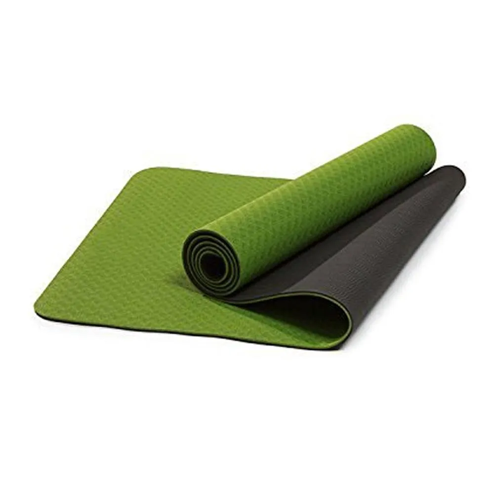 6mm Yoga Mat Non Slip TPE Exercise Mat - Dark Green