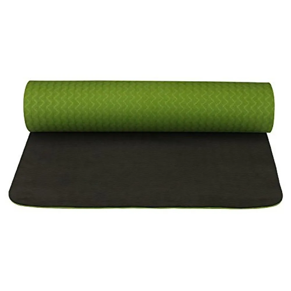 6mm Yoga Mat Non Slip TPE Exercise Mat - Dark Green