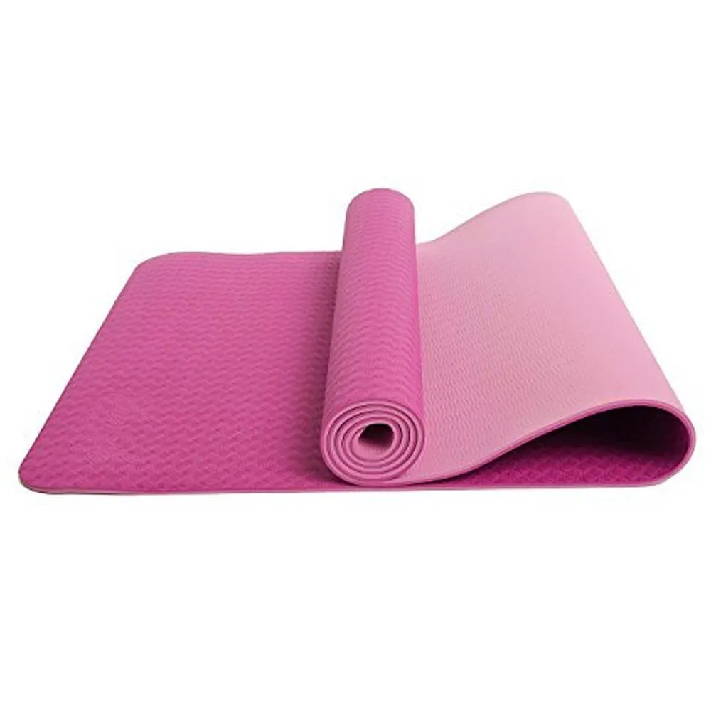 6mm Yoga Mat Non Slip TPE Exercise Mat - Pink