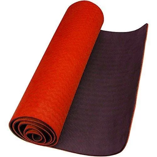 6mm Yoga Mat Non Slip TPE Exercise Mat - Red