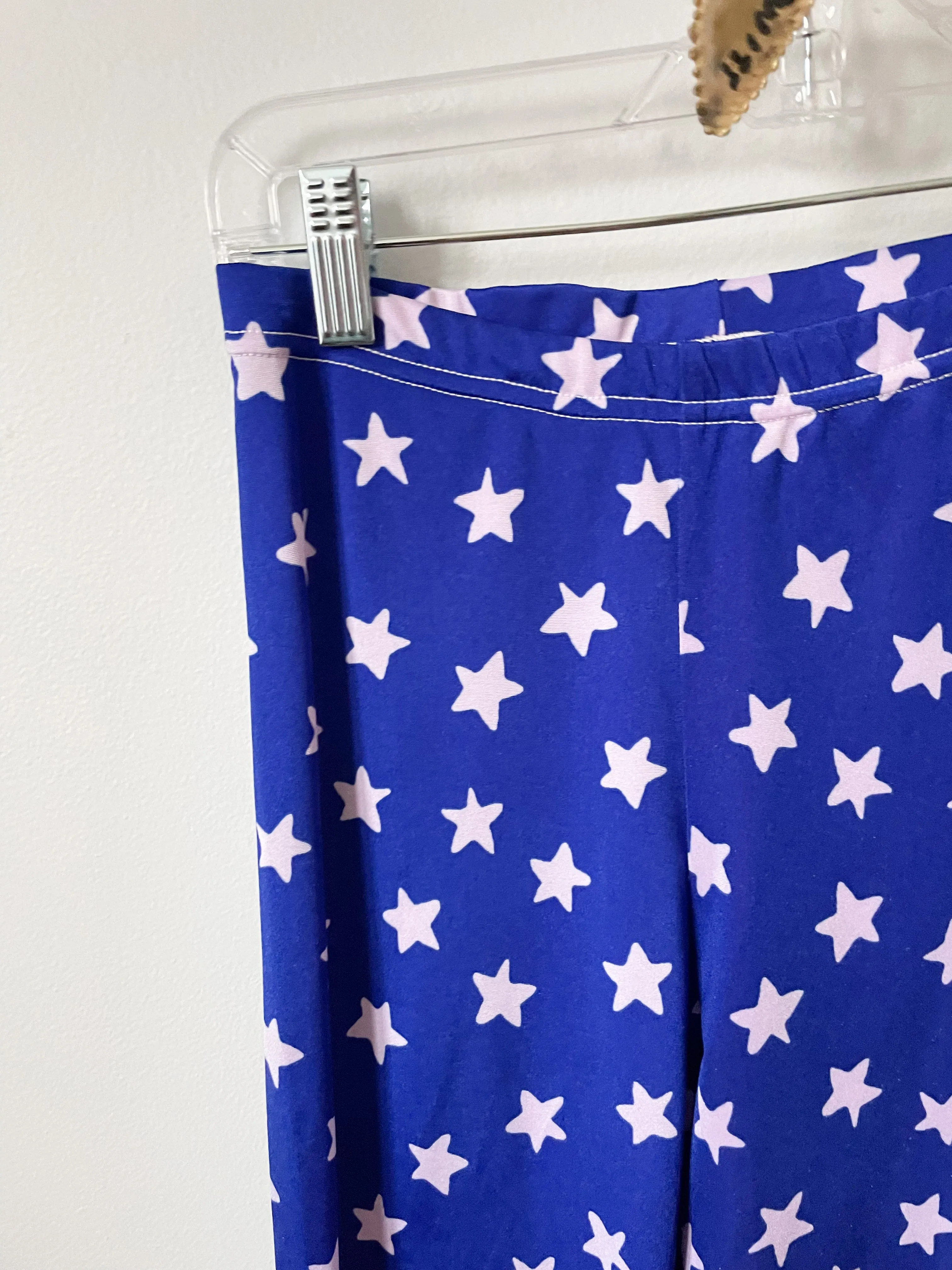 American Apparel Royal Blue & White Star High Rise Leggings - Medium