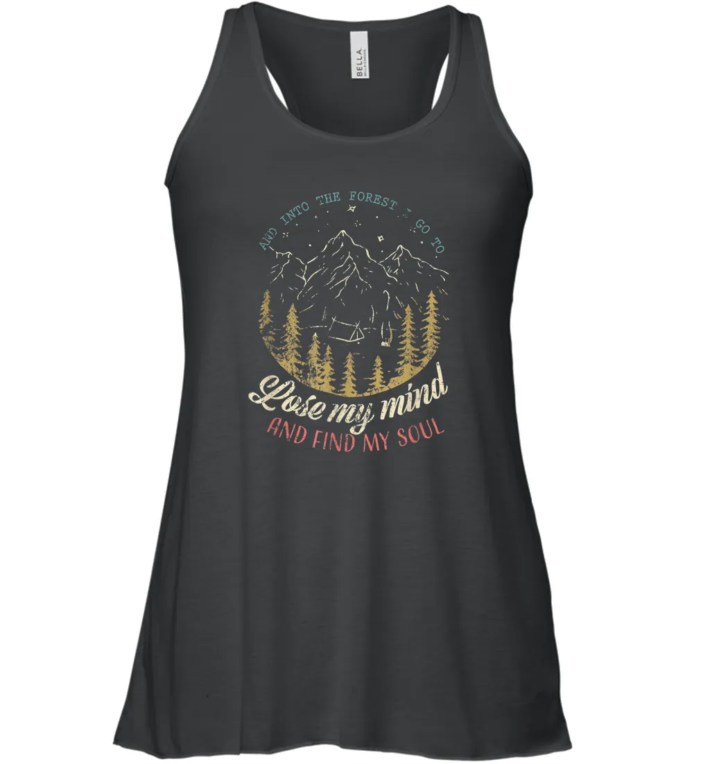 And into the forest I go to lose my mind and find my soul Tees Graphic Women Racerback Tank