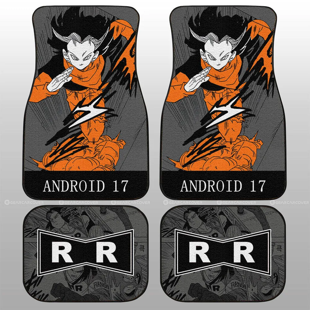 Android 17 Car Floor Mats Custom Manga Color Style