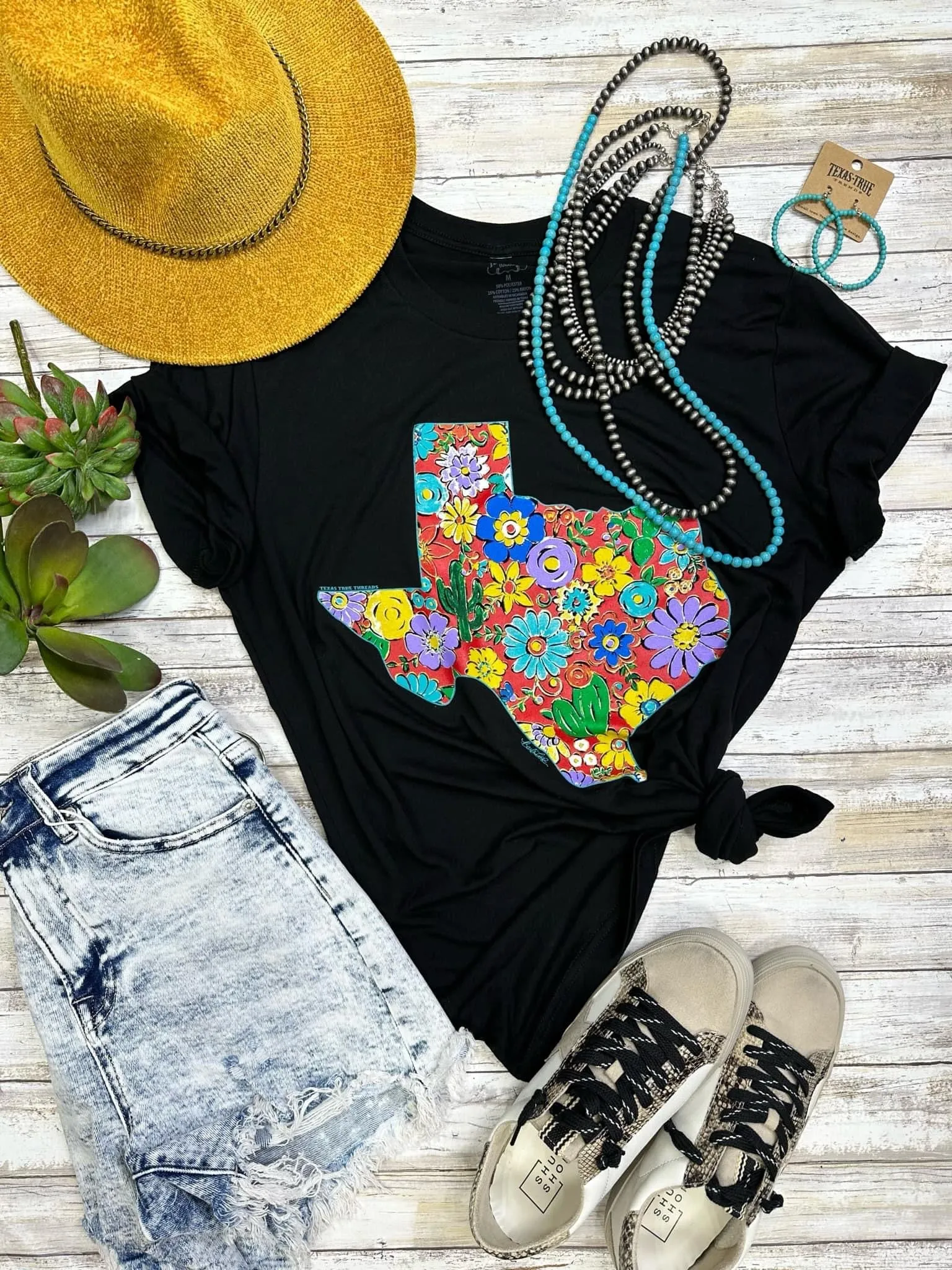 Barb's Floral Texas Graphic Tee by Texas True Threads