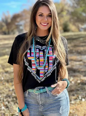 Barb's Serape Heart Cactus Graphic Tee by Texas True Threads