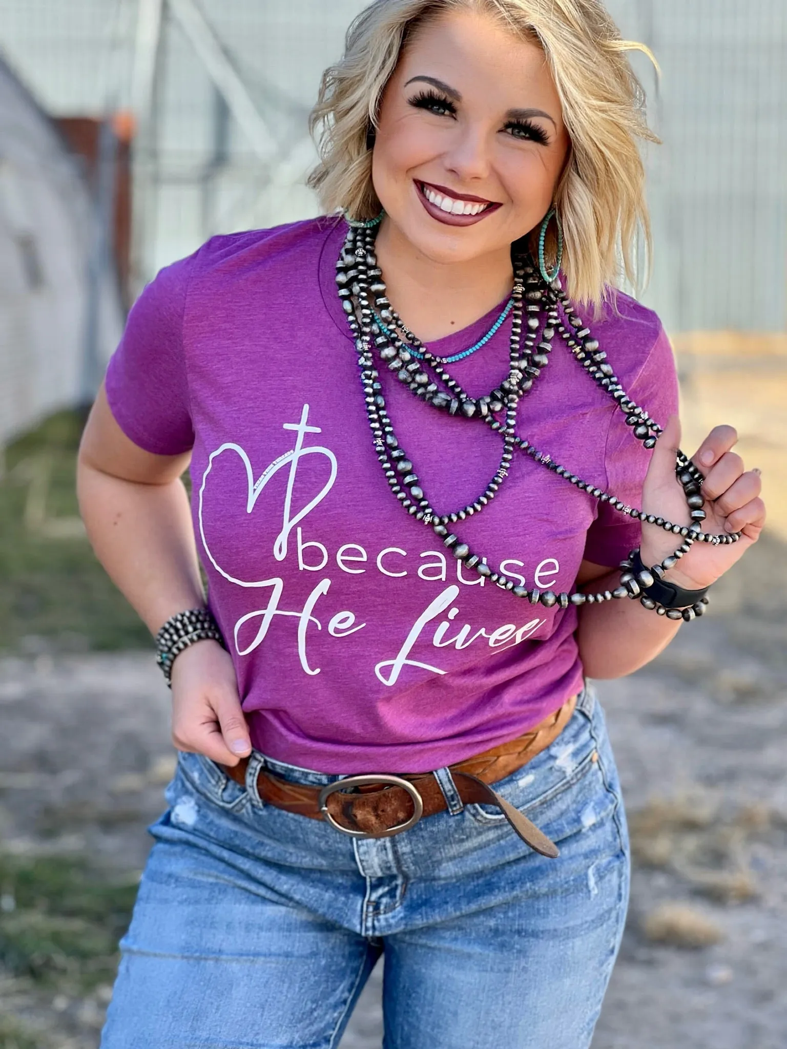 Because He Lives Graphic Tee by Texas True Threads