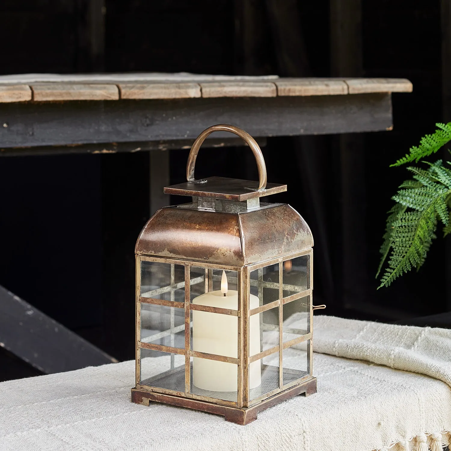 Brass Indoor TruGlow® Candle Lantern