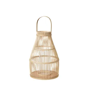 Broste Bamboo Wooden Lantern "Birdy"- Natural - Two Sizes