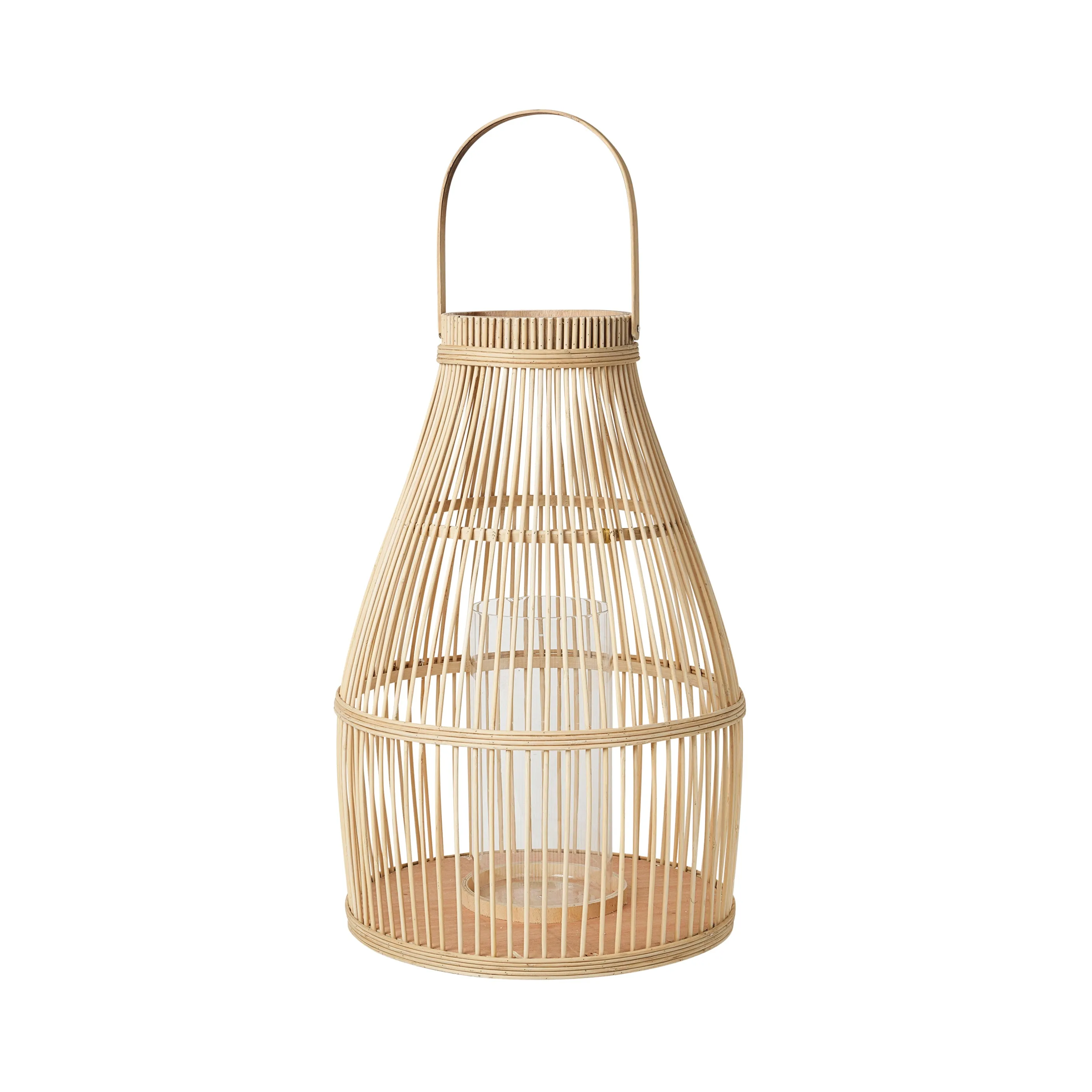 Broste Bamboo Wooden Lantern "Birdy"- Natural - Two Sizes