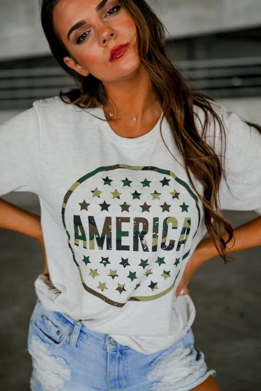 Camo America Graphic Tee