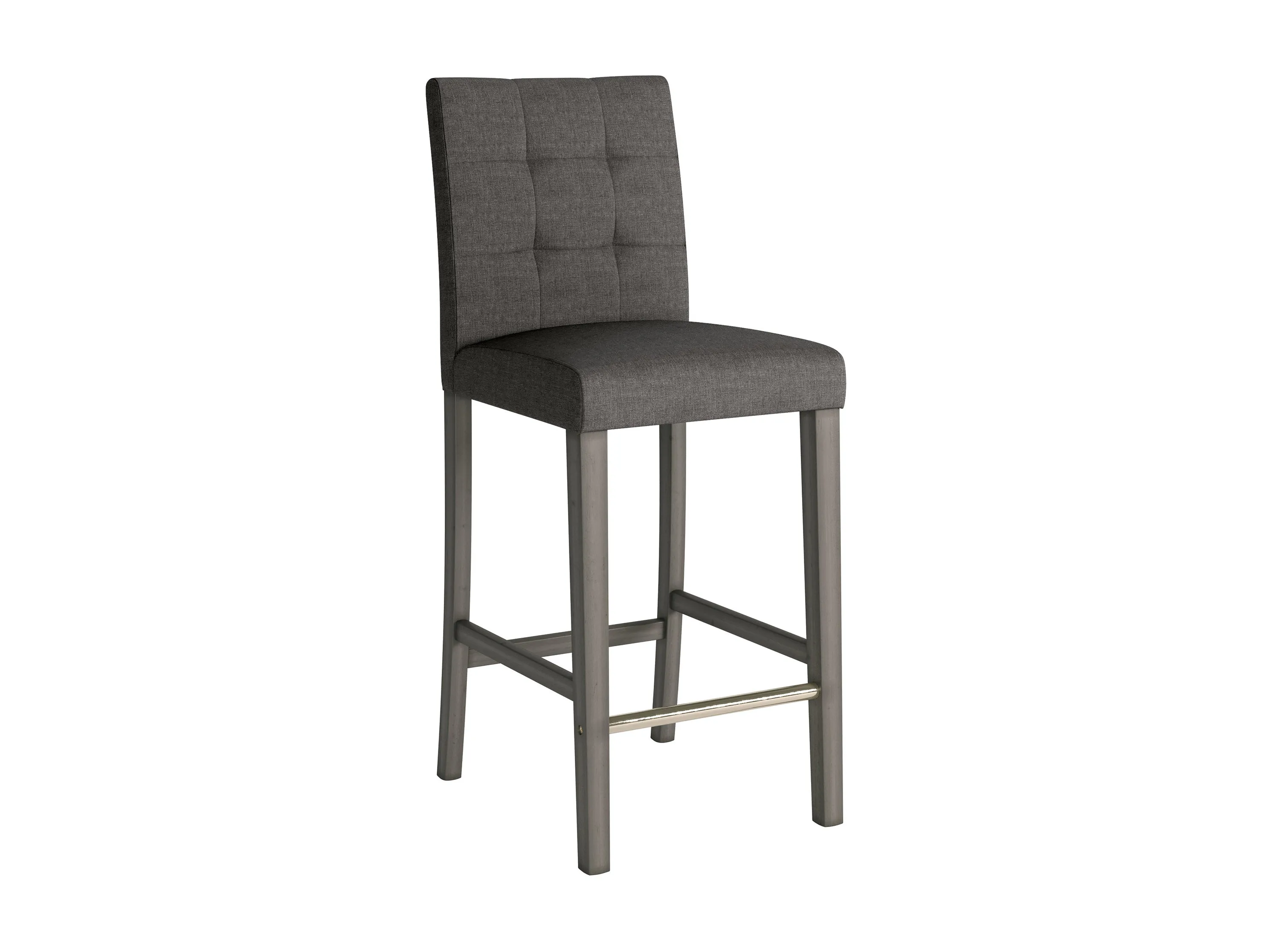 Charcoal Brown Fabric Bar Height Stool