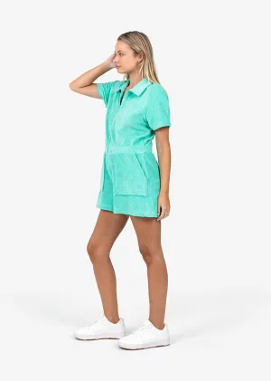 Club LC Terry Drawcord Romper Mint