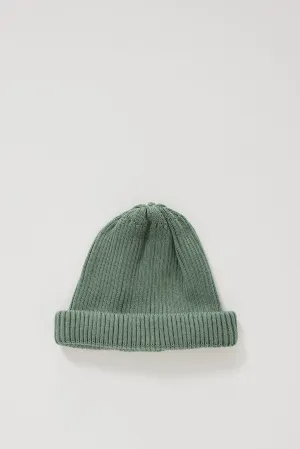 Cotton Roll Up Beanie Sea Green