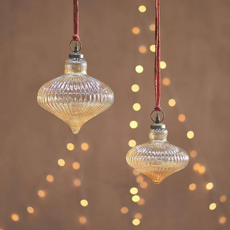 Giant Gold Lustre Lantern Bauble - Two Sizes