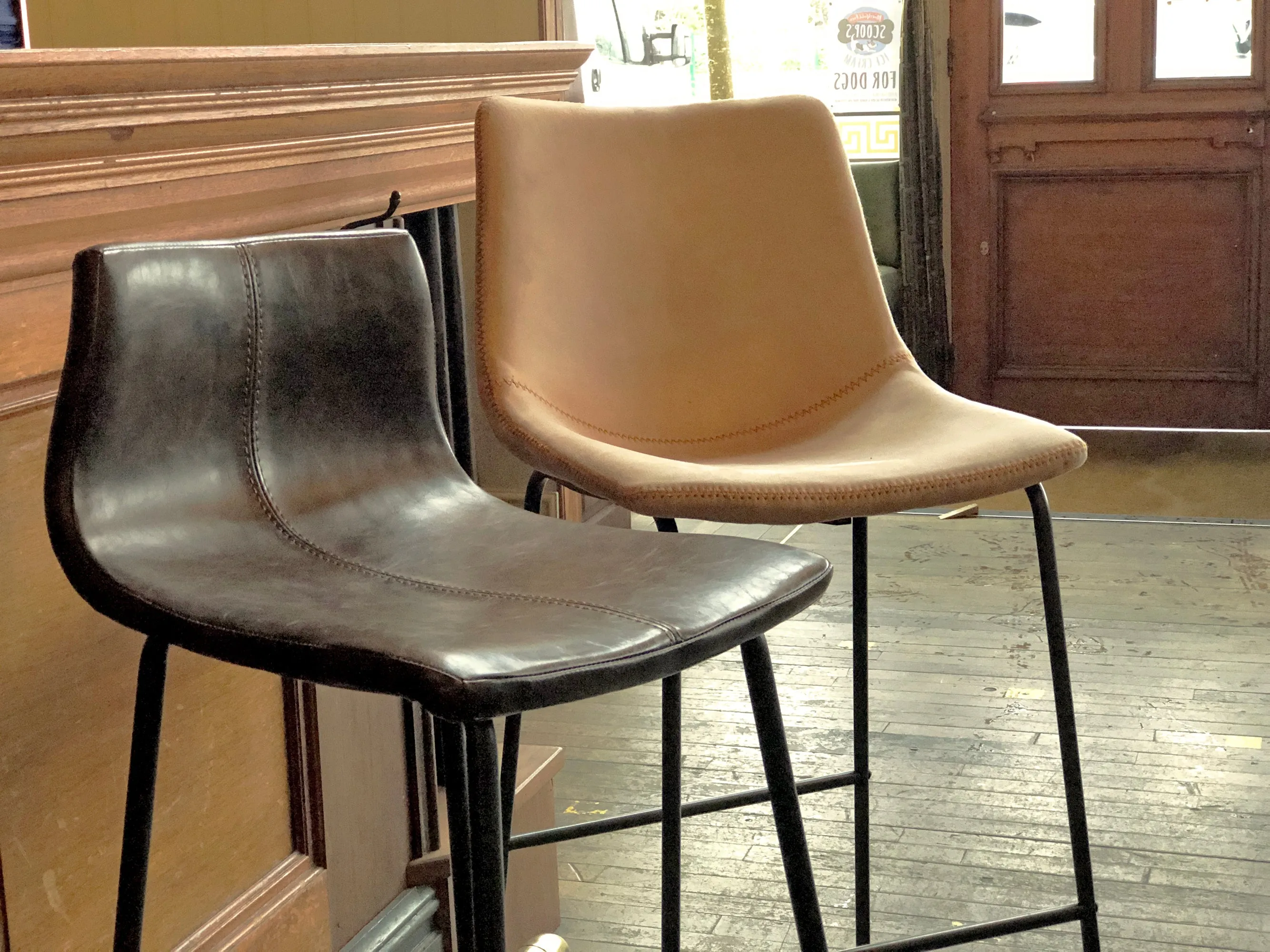 Grayson Chesnut Brown Set of Two Kitchen Bar Stools