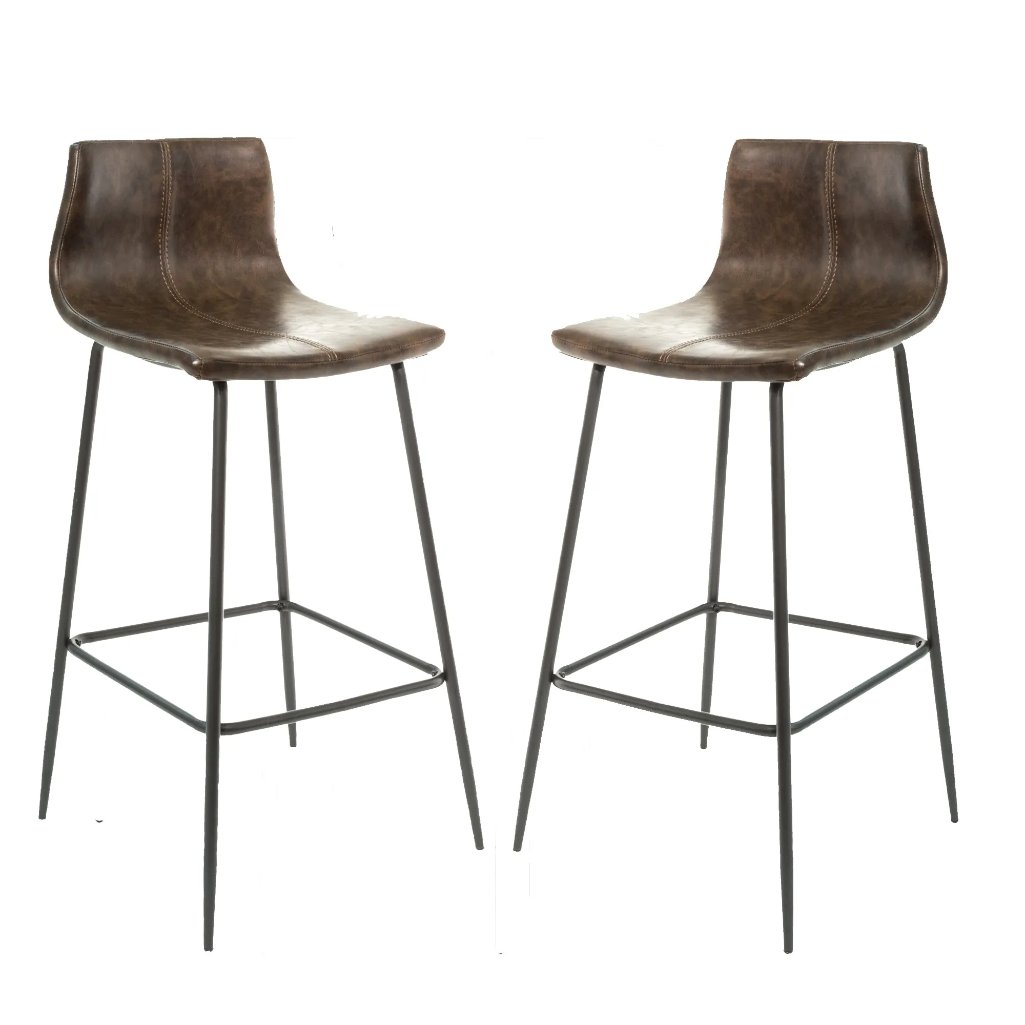 Grayson Chesnut Brown Set of Two Kitchen Bar Stools