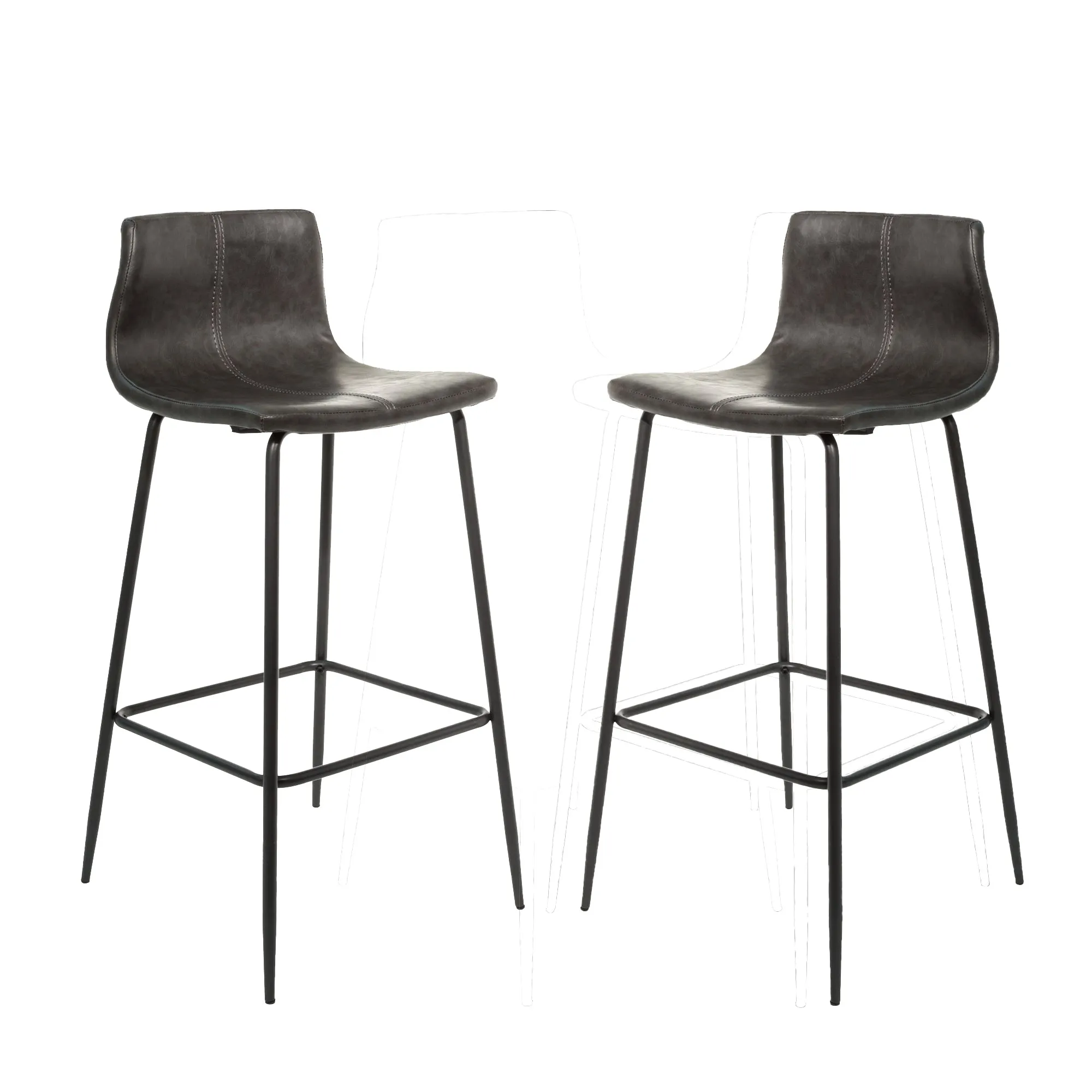 Grayson Grey Set of Two Kitchen Bar Stools