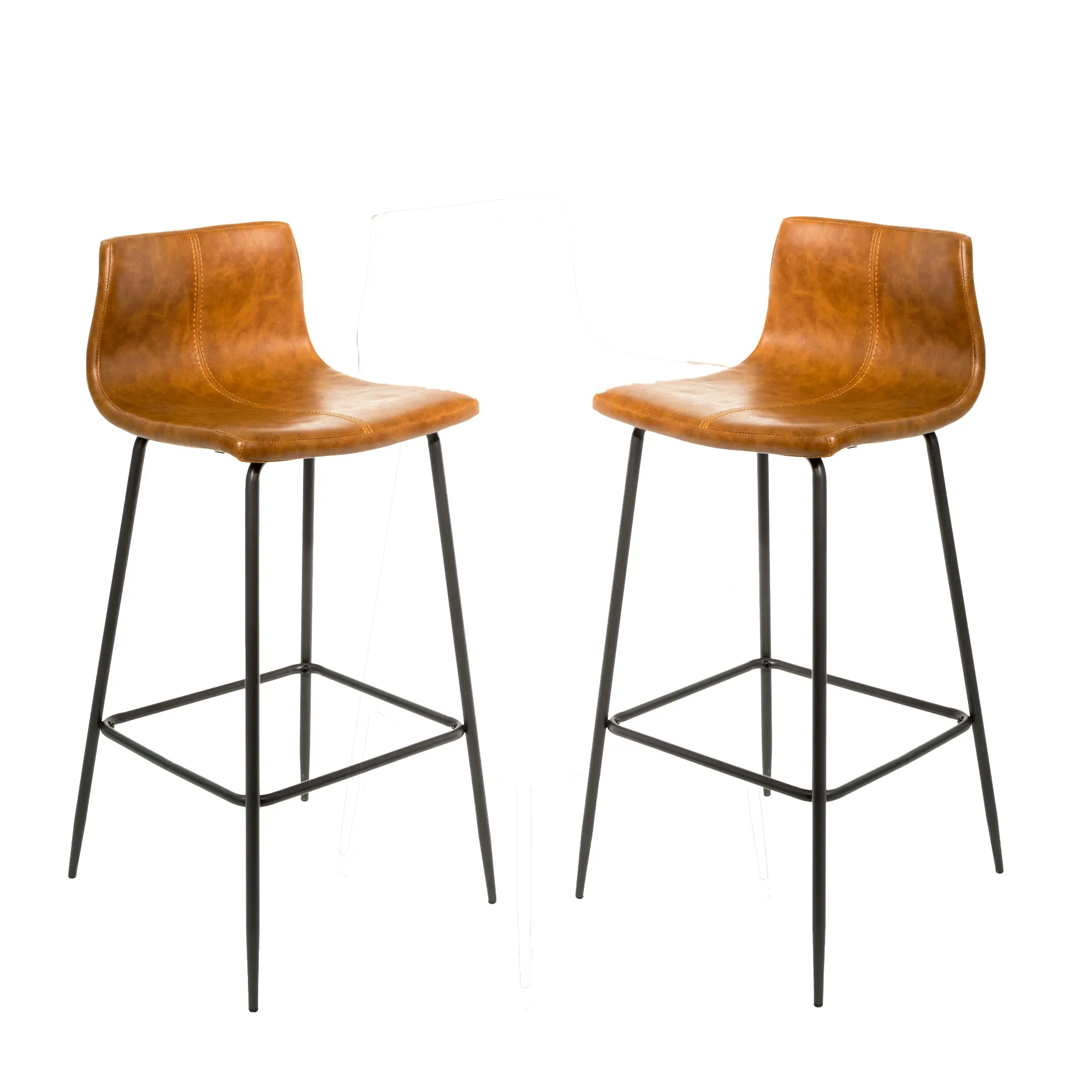 Grayson Tan Brown Set of Two Kitchen Bar Stools