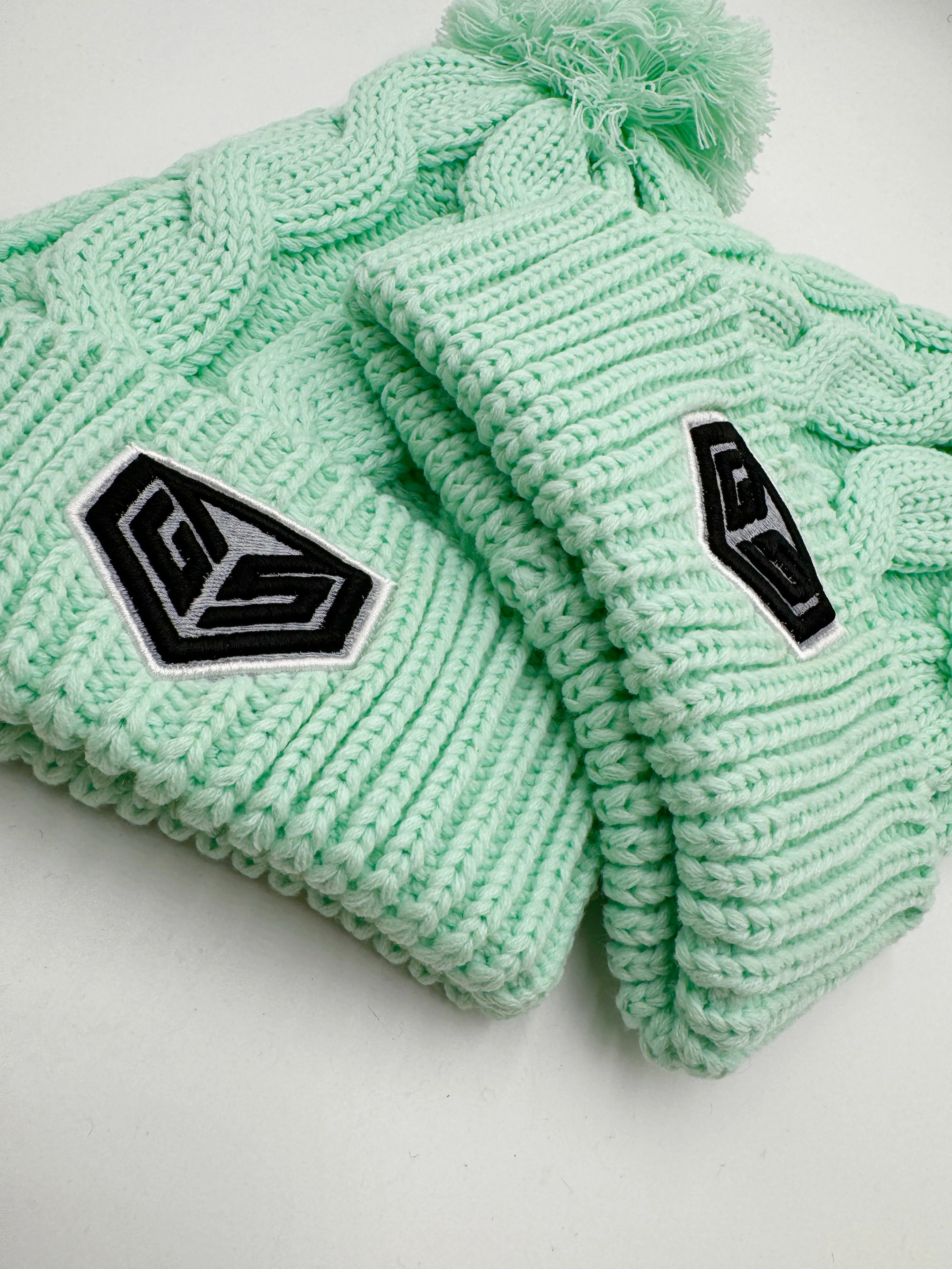 GS Crest Chunky Pom Pom Beanie - Mint