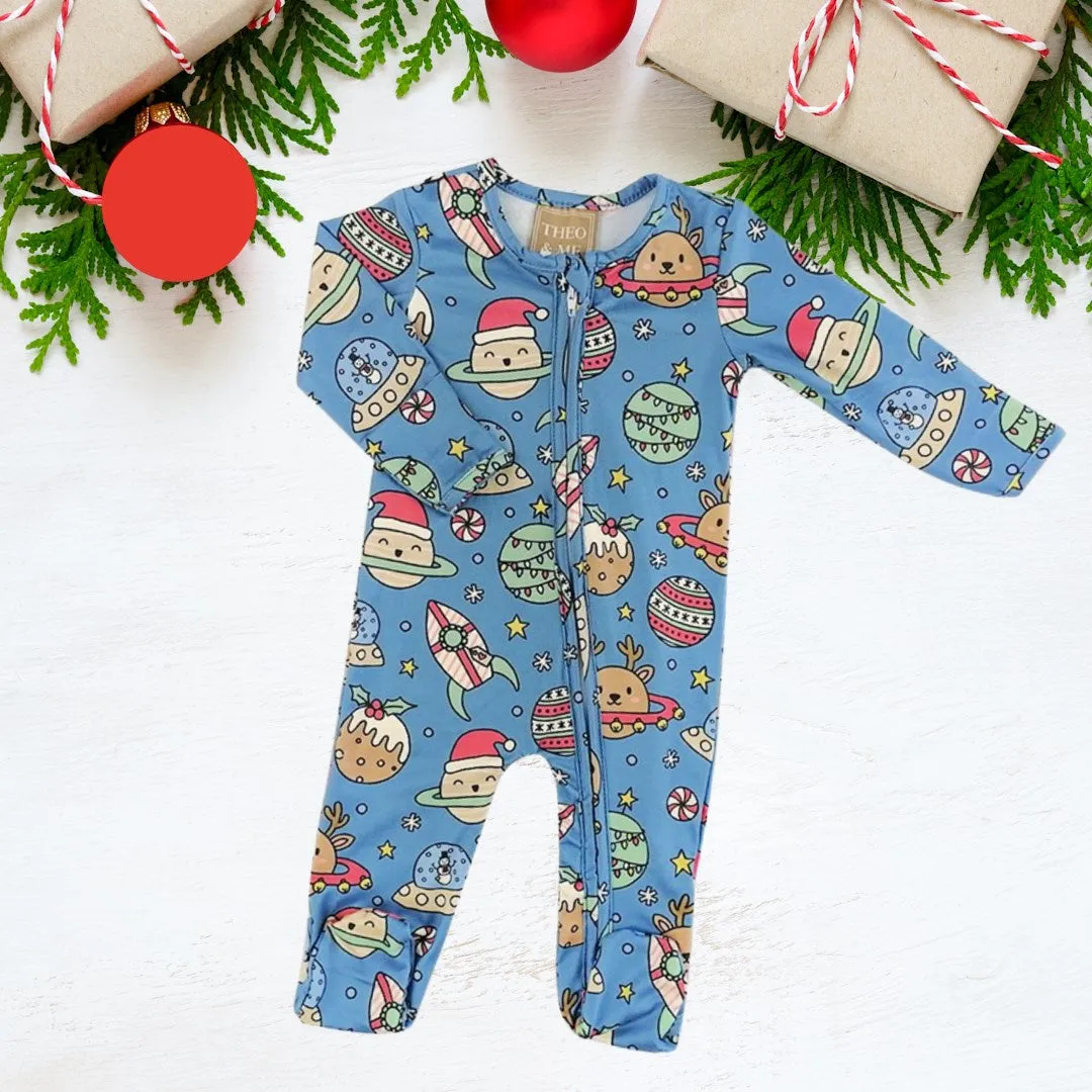 Holiday Baby Zippies Sleepers - Holiday Planets