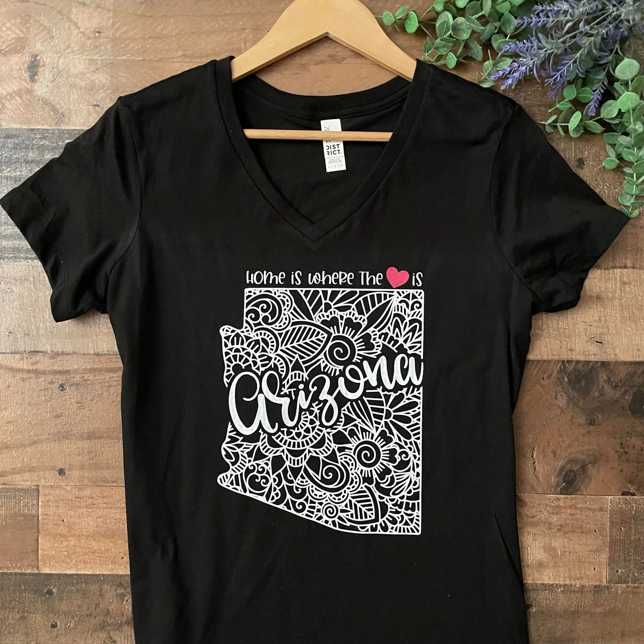 Home is Where the Heart is Arizona Graphic Tee Shirt