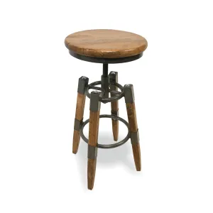 Industrial Vintage Square Leg Swivel Stool