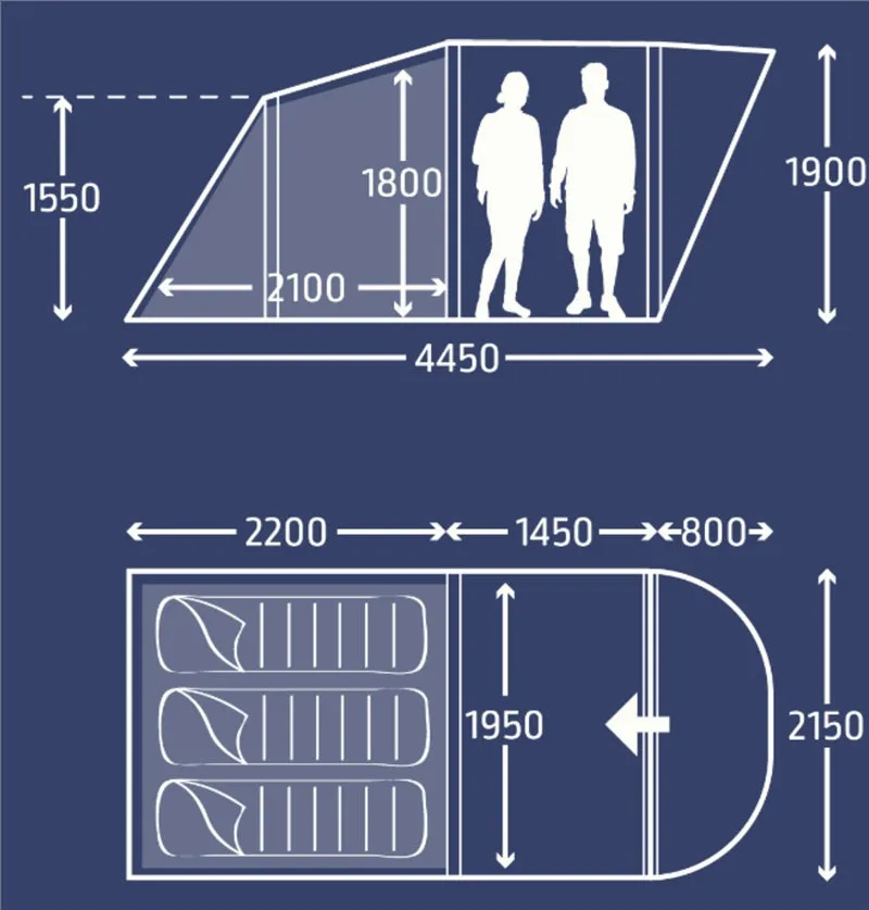 Kampa Brean 3 Poled Tent Package