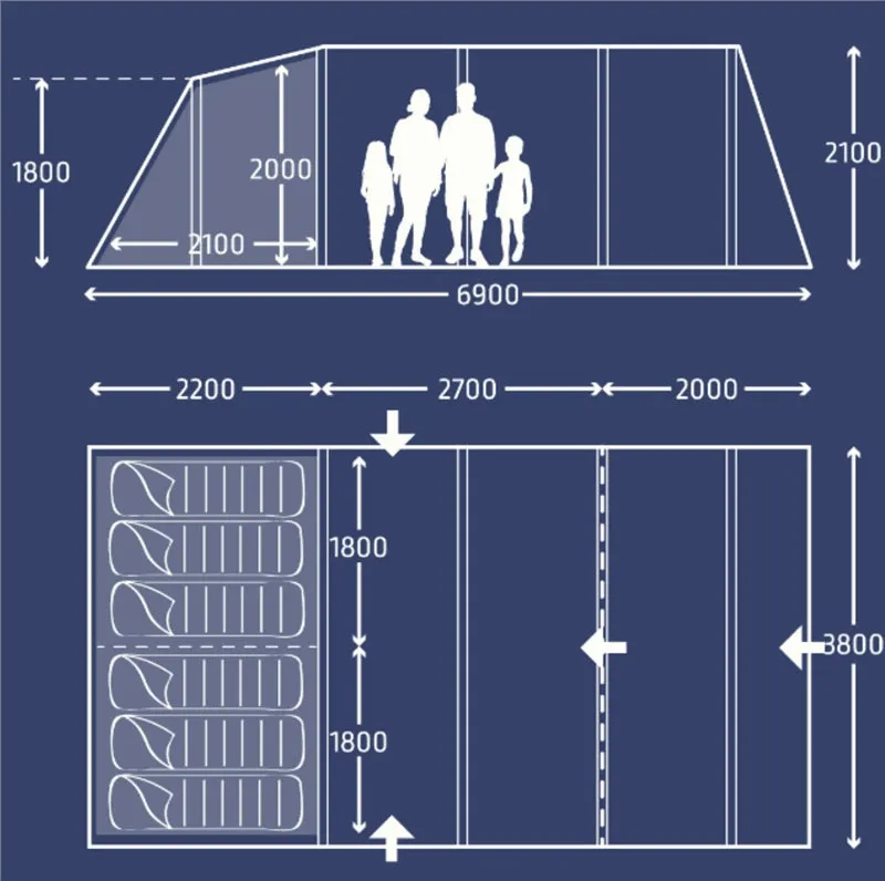 Kampa Hayling 6 Poled Tent Package