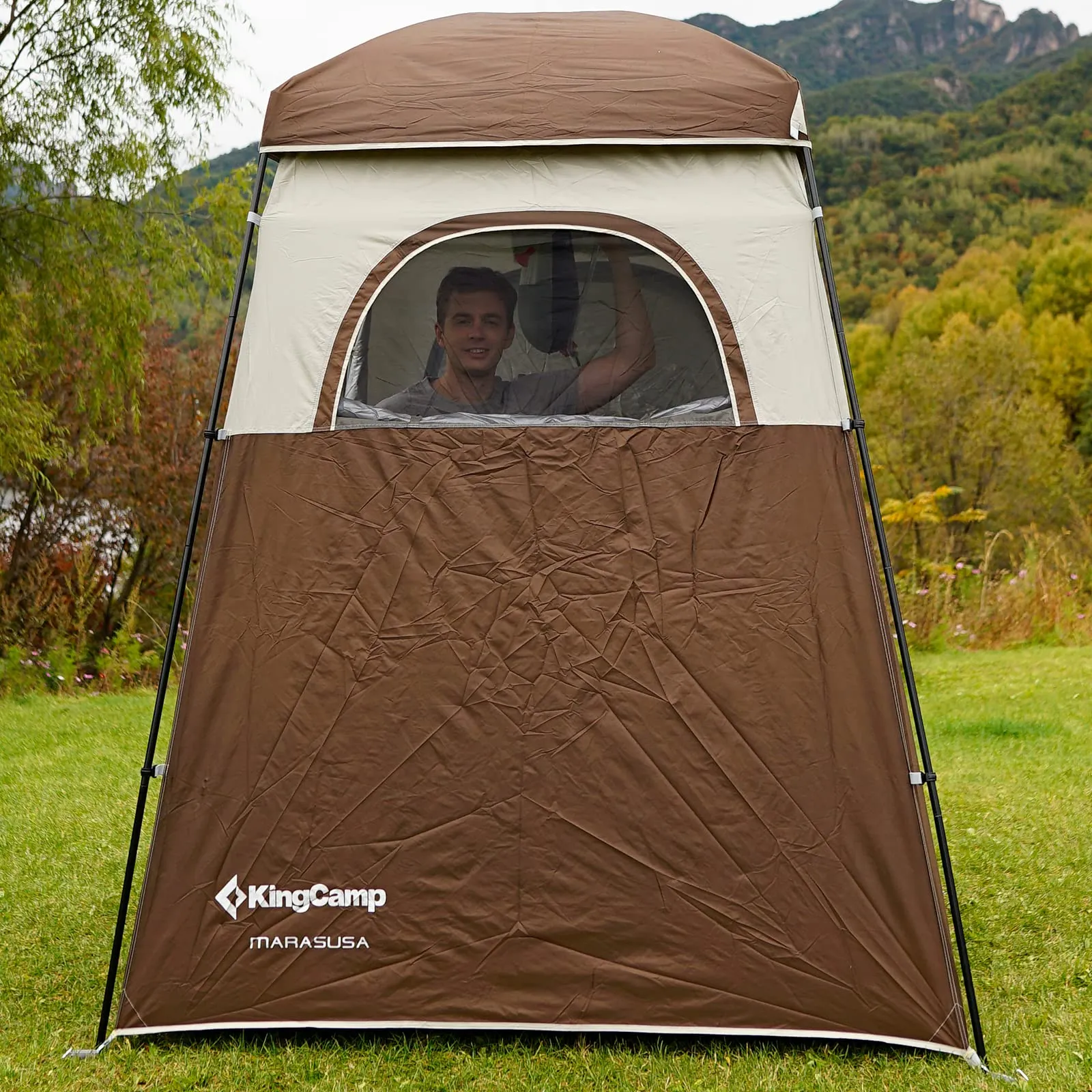 KingCamp Single Shower Tent with Camping Solar Shower