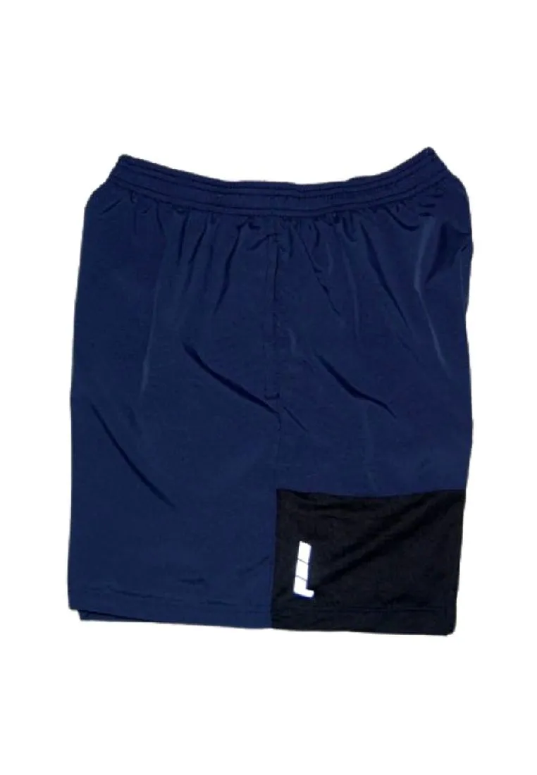 Landmark Running Shorts Nylon Spandex Full Garter With Reflectorize On Lower Back - Navy Blue