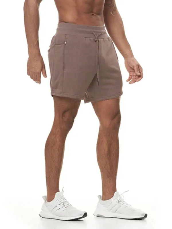 Men's Solid Color Sweat-wicking Running Shorts