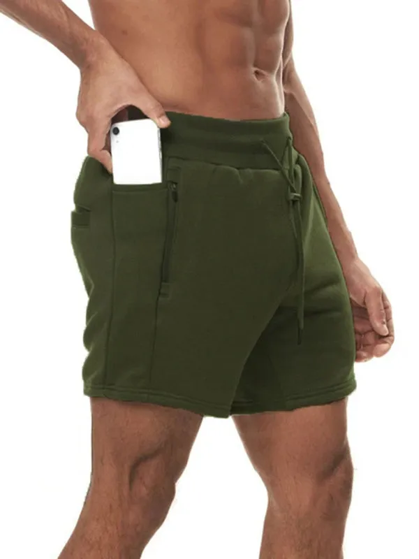 Men's Solid Color Sweat-wicking Running Shorts