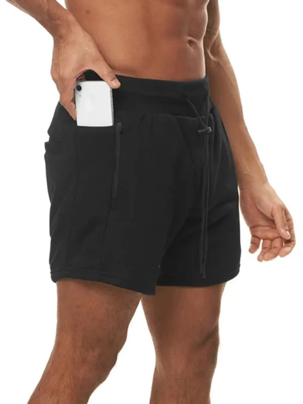 Men's Solid Color Sweat-wicking Running Shorts