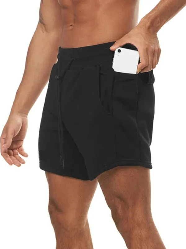 Men's Solid Color Sweat-wicking Running Shorts