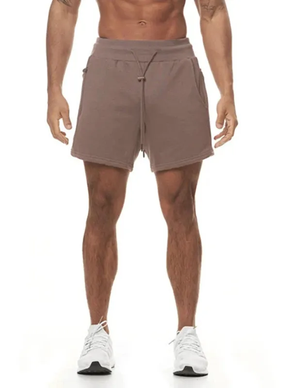 Men's Solid Color Sweat-wicking Running Shorts