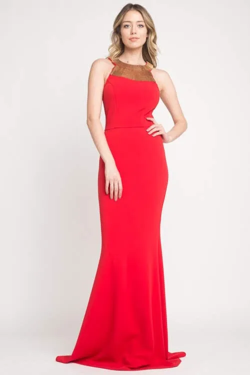 Miranda Scarlet Gown-FINAL SALE-NOT ELIGIBLE FOR EXCHANGE OR REFUND