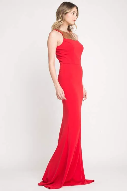 Miranda Scarlet Gown-FINAL SALE-NOT ELIGIBLE FOR EXCHANGE OR REFUND